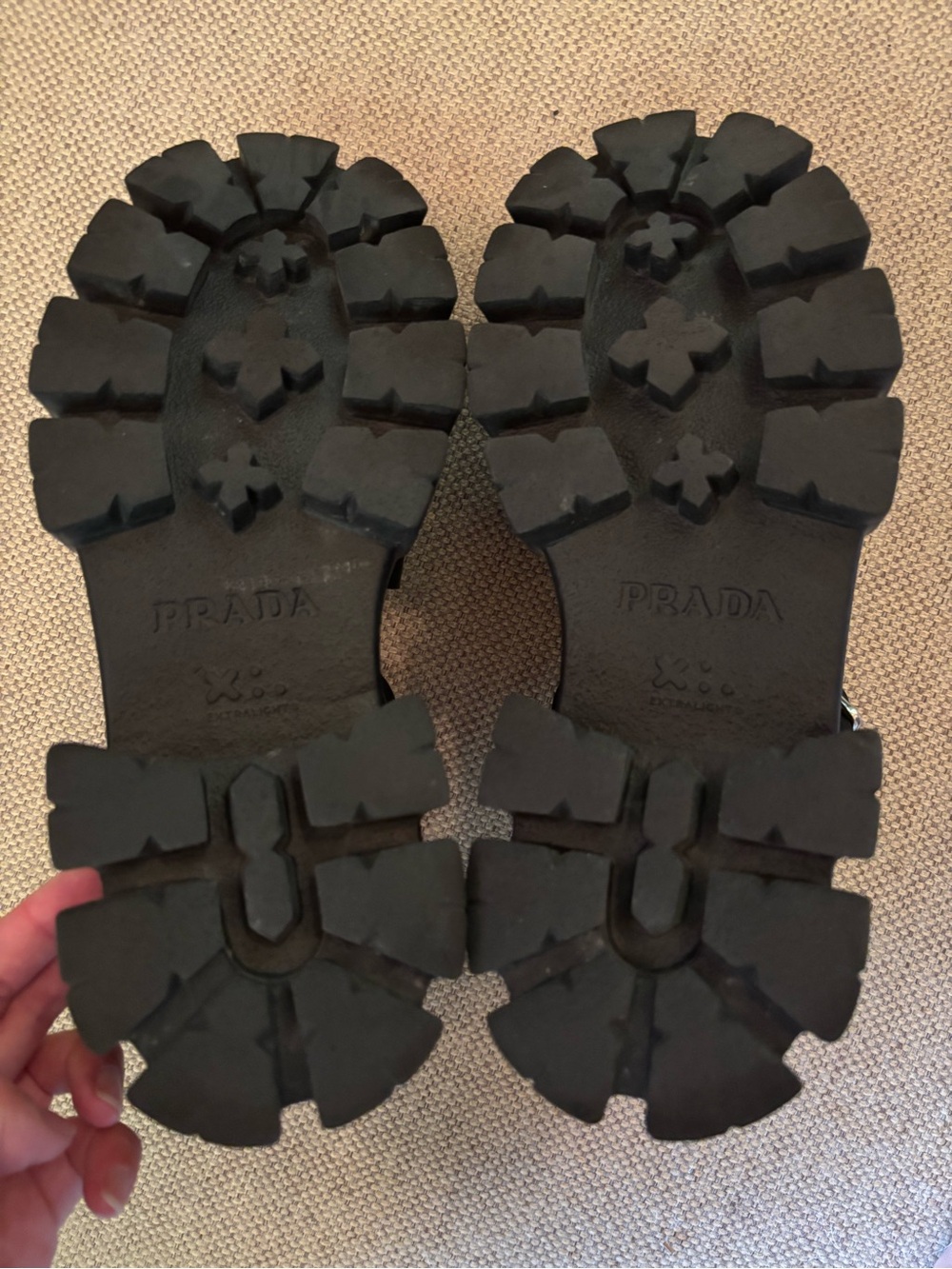 Prada Black Fisherman Sandals with Logo Plaque - Picture 12 of 15
